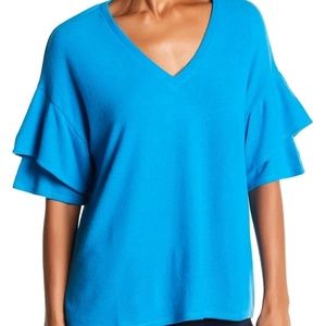 BORDEEAUX short flutter sleeve knit top